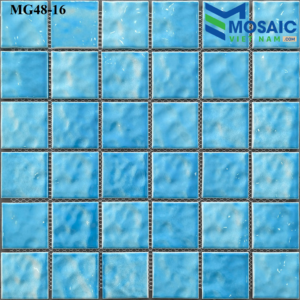 Gạch Mosaic Gốm Sóng Biển màu xanh biển 48x48x6mm MG48-16