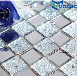 Gạch Mosaic Thủy tinh bạc tráng gương 25x25mm MSTT 002