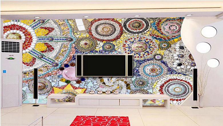 Bức tranh bằng gạch mosaic cho không gian phòng khách