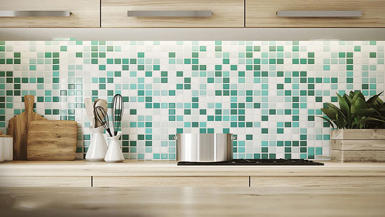 Ưu tiên sử dụng gạch mosaic cho không gian bếp để tạo ấn tượng đặc biệt