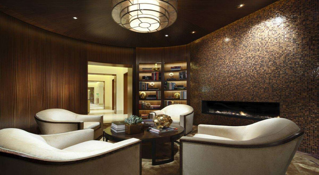 Gạch mosaic thủy tinh trang trí phòng khách