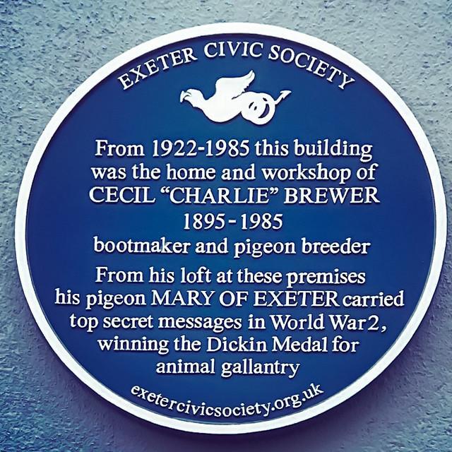 Charlie Brewer and Mary of Exeter white plaque